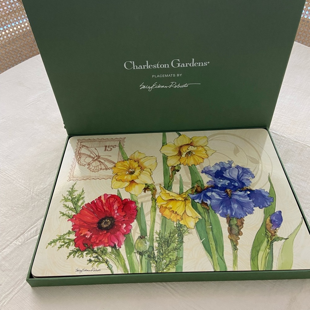 Williams Sonoma Charleston Gardens Floral Placemats - Red, Yellow, Blue, Green